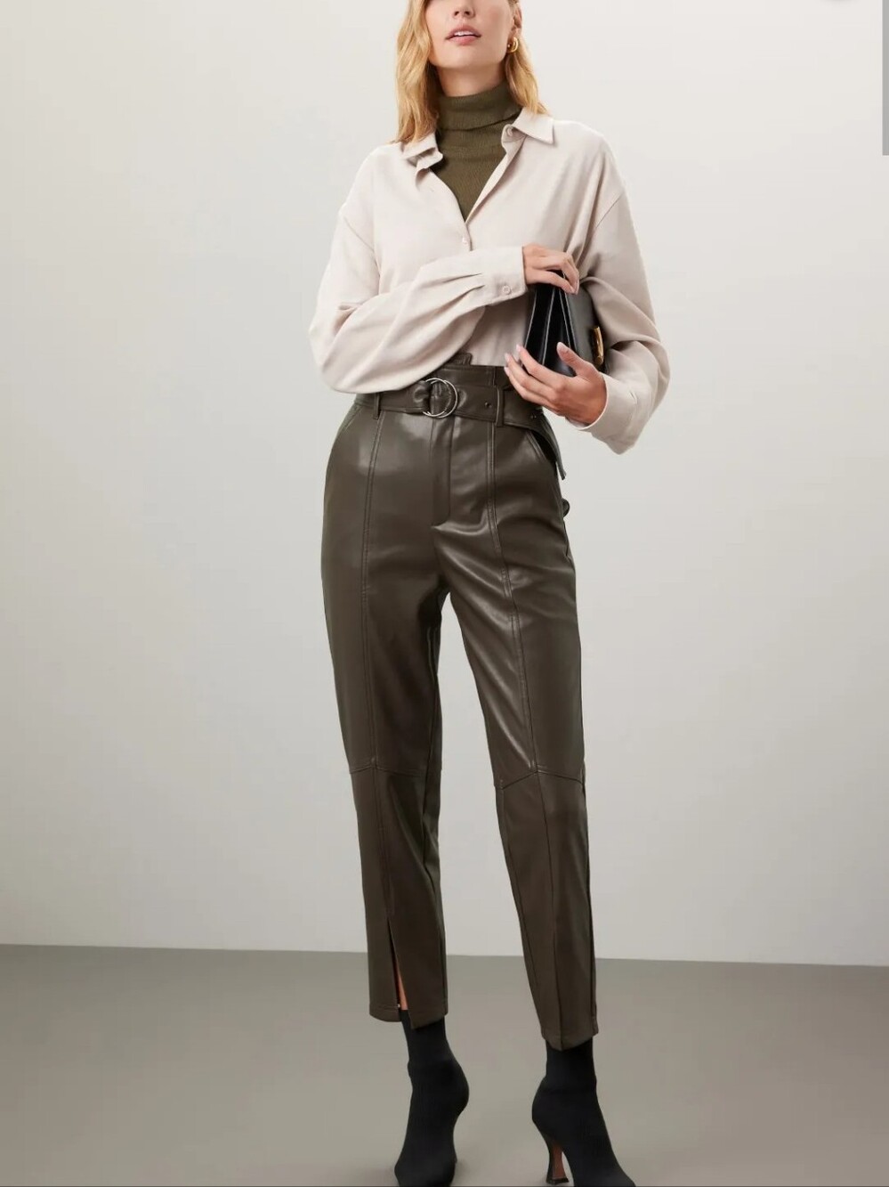MARISSA WEBB OLIVE SPLIT HEM PANTS SIZE 12 MSRP $335
